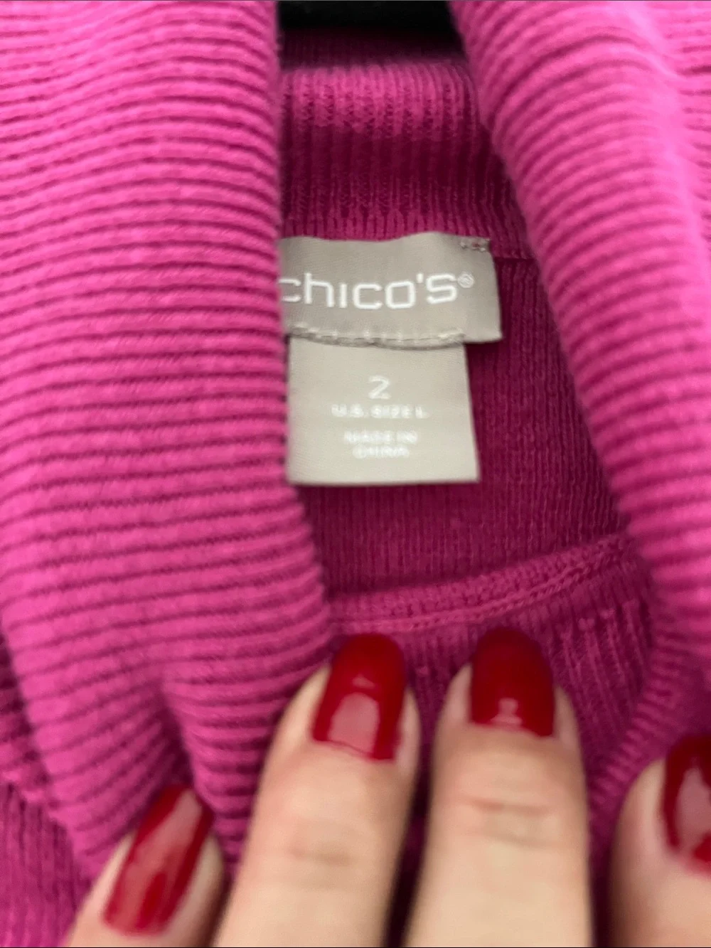 Chico's Bright Pink Turtleneck Sweater
